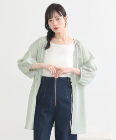 earth music&ecology ダブルストラップパターンメッシュキャミソール