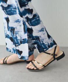 YECCA VECCA アブストラクト柄ワイドパンツ