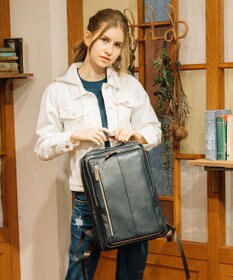 UNBILLION Otias アンティーク仕上げタイプ合皮スクエアバックパック