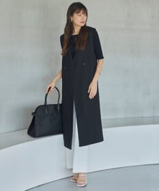 ICB 【接触冷感・UVケア・速乾・洗える】FluidBackSatin ロングジレ