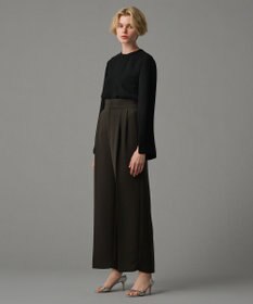 uncrave 【防シワ・洗濯機洗い可】ウォッシャブル ダブルクロス ワイドパンツ