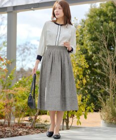 Tiaclasse 【新色追加・選べる丈】麻調タックフレアスカート