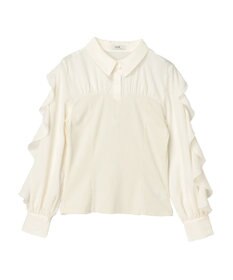 earth music&ecology ドッキングフリルシャツ見えプルオーバー