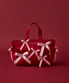 Maison de FLEUR サイドポケットリボンサテントートバッグ