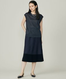 自由区 S 【カタログ掲載】カラーミックスラメスリーブレス ニット