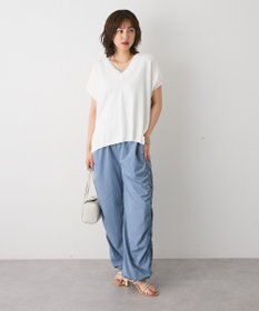 CRAFT STANDARD BOUTIQUE バックギャザーＶネックニットベスト