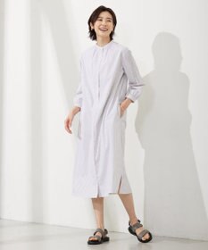 J.PRESS LADIES L 【WEB限定カラーあり・洗える・接触冷感・UVカット・イージーケア】 エステネージュストライプ ワンピース