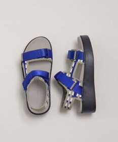 steppi 【洗える】厚底 ストラップサンダル ブルーチェック