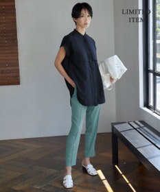 ICB 【洗える】ヌーディスローン  バンドカラーブラウス