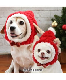 PET PARADISE ペットパラダイス クリスマス サンタ帽子 《ふわふわチェック柄 》 中型犬