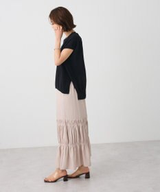 CRAFT STANDARD BOUTIQUE バックギャザーＶネックニットベスト