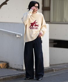 WEGO サテンワッペンニットプルオーバー