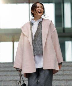 UNFILO 【撥水】ウール混リバー フーデットコート