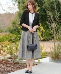 Tiaclasse 【新色追加・選べる丈】麻調タックフレアスカート