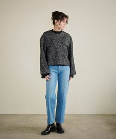 #Newans 【セットアップ可能】ワイドスリーブツイードプルオーバー