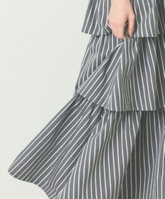 GRACE CONTINENTAL ストライプラッフルスカート