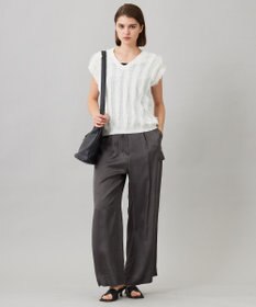 ICB L 【洗える】カットジャガード Vネックニット