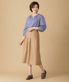 J.PRESS LADIES 【WEB限定カラーあり・洗える・イージーケア】 アーネストストライプ スリットネック カットソー
