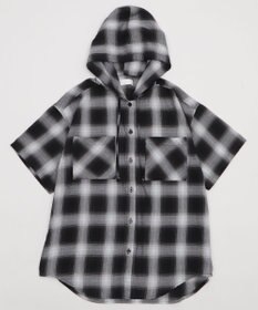 WEGO フードチェックBIGシャツ（S）