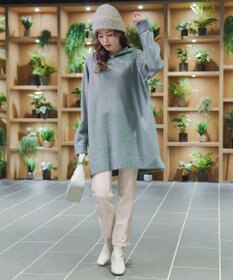 Tiaclasse メランジフーディーニットチュニック