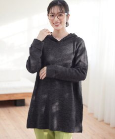 Tiaclasse メランジフーディーニットチュニック