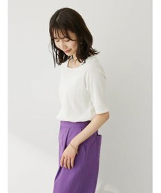 Green Parks 前後２ｗａｙリブ５分袖プルオーバー