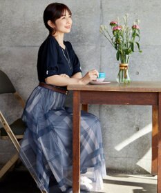 Tiaclasse 【小倉優子さん着用】チュールレースチェックスカート