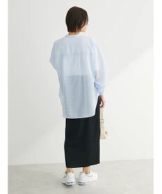 Green Parks シアーチェック袖ドロストシャツチュニック