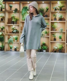 Tiaclasse メランジフーディーニットチュニック