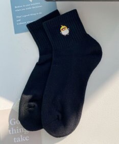 WEGO アニマル刺繍アンクル底パイルソックス