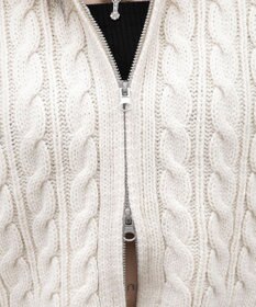 WEGO フェイクファー付きケーブルニットパーカー