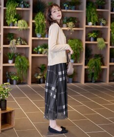 Tiaclasse 【小倉優子さん着用】チュールレースチェックスカート