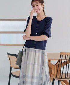 Tiaclasse 【小倉優子さん着用】チュールレースチェックスカート