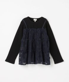 組曲 KIDS 【110-140㎝】スノウレースレイヤード トップス