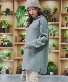 Tiaclasse メランジフーディーニットチュニック