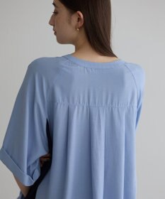 YECCA VECCA ギャザーデザイン配色シャツ