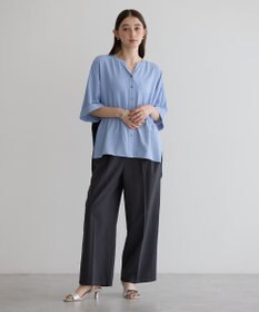 YECCA VECCA ギャザーデザイン配色シャツ