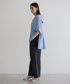 YECCA VECCA ギャザーデザイン配色シャツ