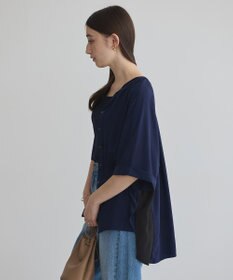 YECCA VECCA ギャザーデザイン配色シャツ