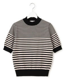 23区 【洗える】プレミアムビオコットン 半袖 ボーダー ニット