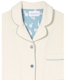 une nana cool 【綿混】ソフトコットンリブ 長袖開襟パジャマ MADE WITH LIBERTY FABRIC
