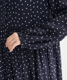 Green Parks スキッパーギャザーワンピース