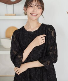 Tiaclasse カットジャガードシフォンチュニック