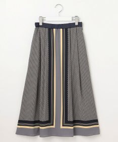 自由区 【洗える】ジオメトリックハートプリント スカート