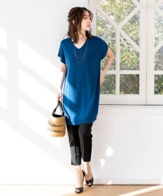 Tiaclasse 【洗える】美脚効果の高いスリットテーパードパンツ