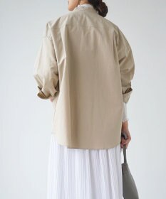 WHITE MAILS 【UNISEX】COTTON PAPER POPLIN BAND COLLAR SHIRT シャツ