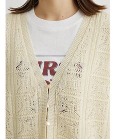 Green Parks 格子柄編みニットカーディガン