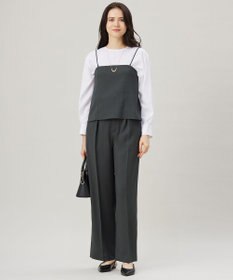 自由区 【カタログ掲載・ご好評につき新色追加・セットアップ対応】リネンライクシンセティックワイドストレート パンツ