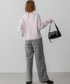 23区 【洗える】ウォームストレッチ チェック ワイド パンツ