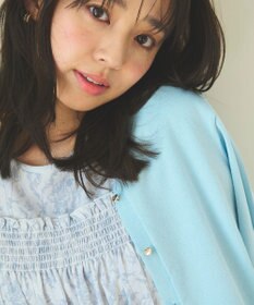 Feroux 【洗える・接触冷感・UVカット】ハートボタン7分袖 カーディガン